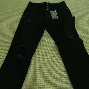 Brand new high-waisted black jeans